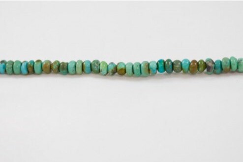 Natural Green Turquoise Smooth Rondelles