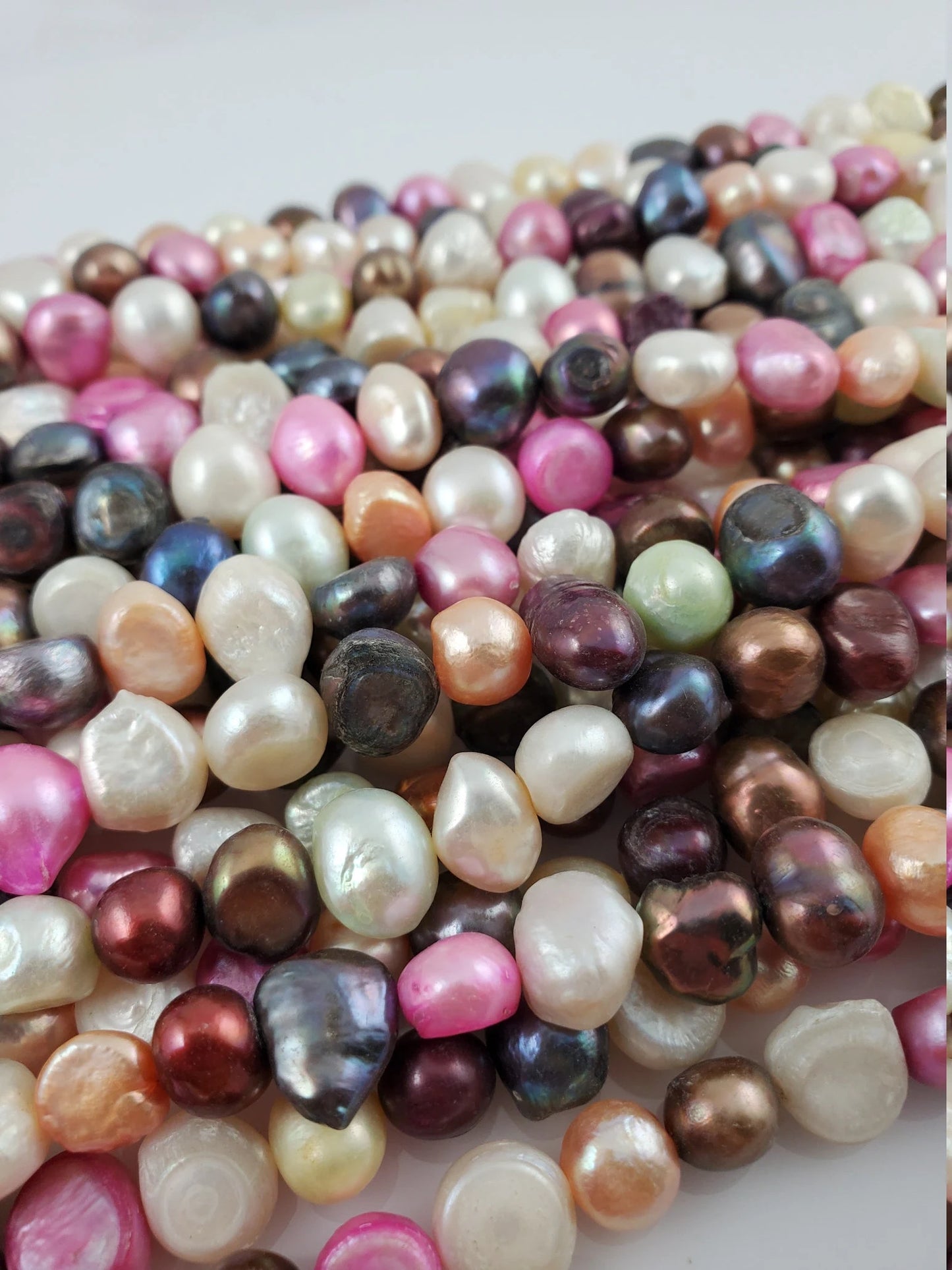 Natural Pink, Peach, Purple, Brown, Gold, Black Freshwater Pearls Round Nugget Organic Shaped Beads