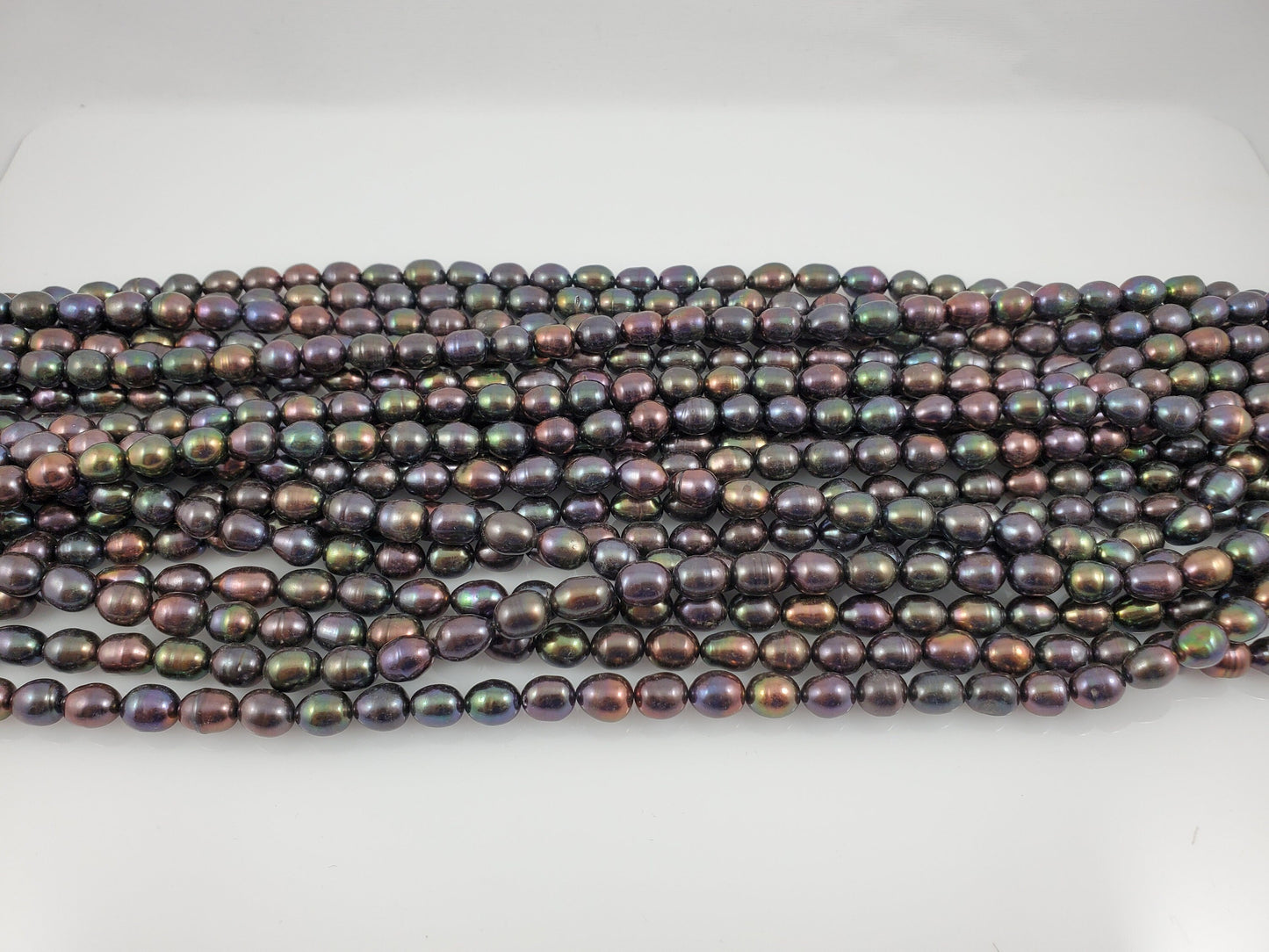 Natural Black Dark Purple Freshwater Pearls Oval