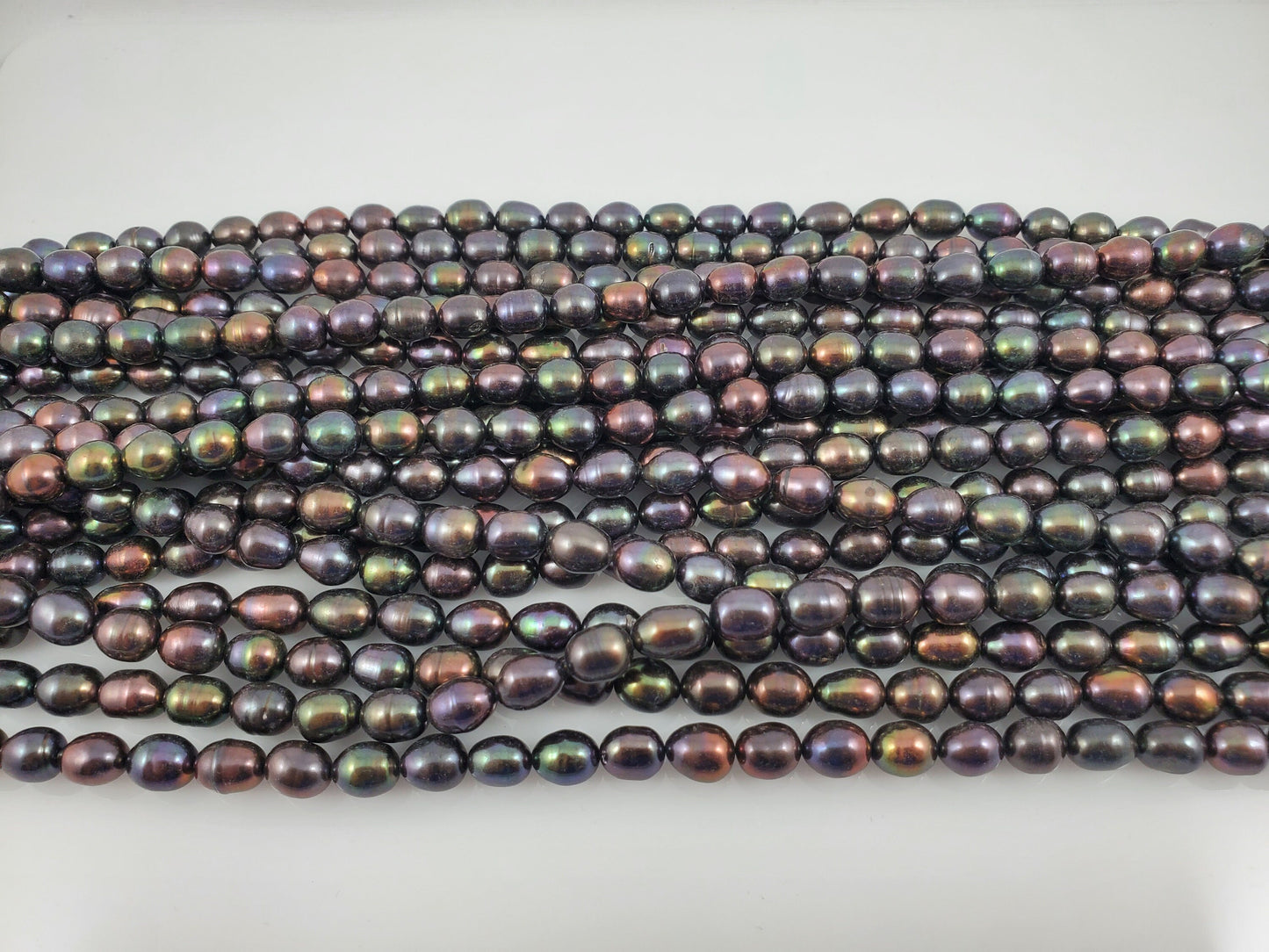 Natural Black Dark Purple Freshwater Pearls Oval