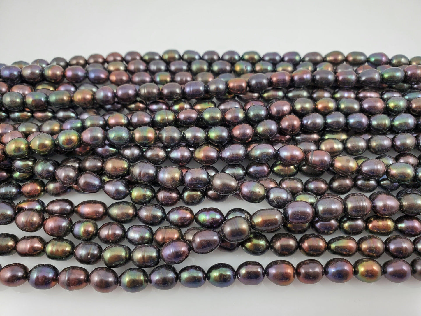 Natural Black Dark Purple Freshwater Pearls Oval