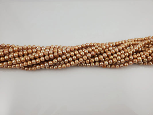 Natural Brown-Gold Freshwater Pearls Round