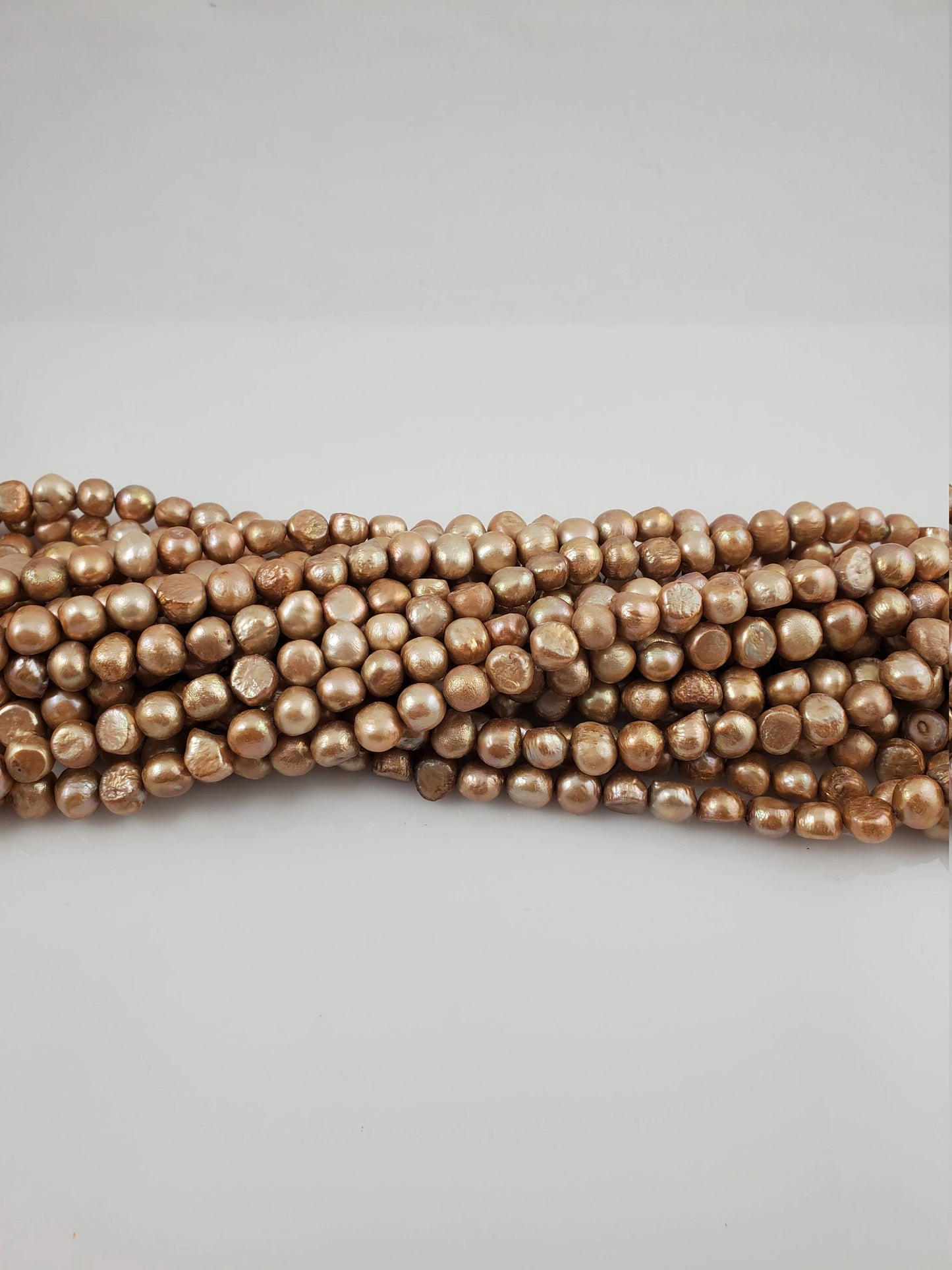 Natural Brown Gold Freshwater Pearls Round