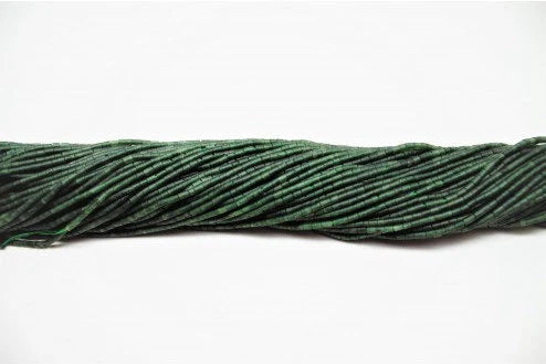 High Quality Dark Green Afghan Emerald Jade Heishi Tube- Seed Beads