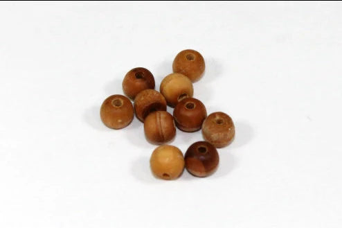 Hand carved natural olive wood round beads - 7mm Round Wood Beads