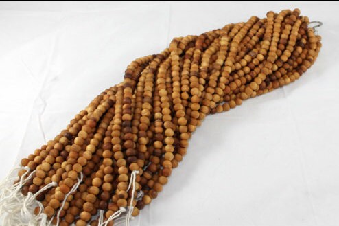 Hand Carved Natural Olive Wood Round Beads - 9mm