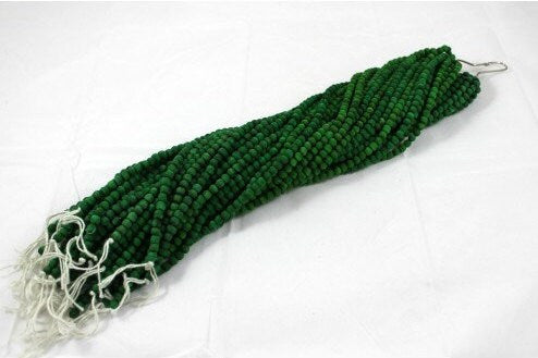 Hand Carved Pistachio Green Dyed Natural Olive Wood Round Beads