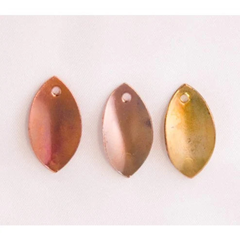 Copper Curved Smooth Leaf Charms