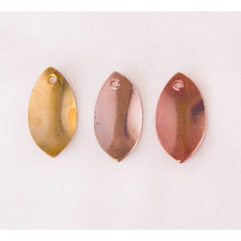 Copper Curved Smooth Leaf Charms
