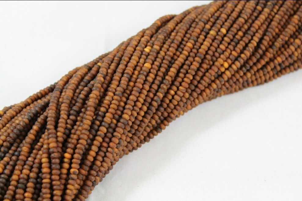 Hand carved Natural Olive Wood Heishi Beads