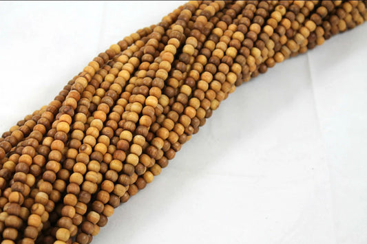 Hand carved natural olive wood round beads - 7mm Round Wood Beads