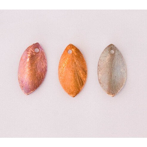 Copper Brushed Curved Leaf Charm