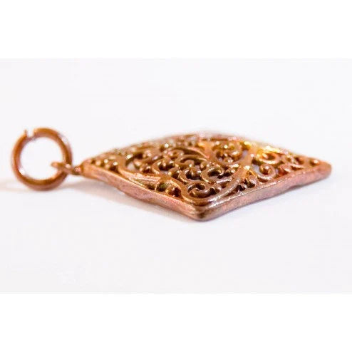 Diamond Scroll Pendant With 7mm Jump Ring