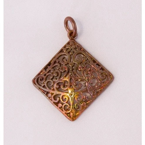 Diamond Scroll Pendant With 7mm Jump Ring