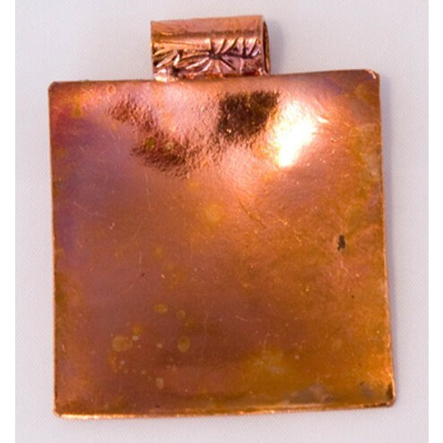 Square Floral Pendant With Tube Bail